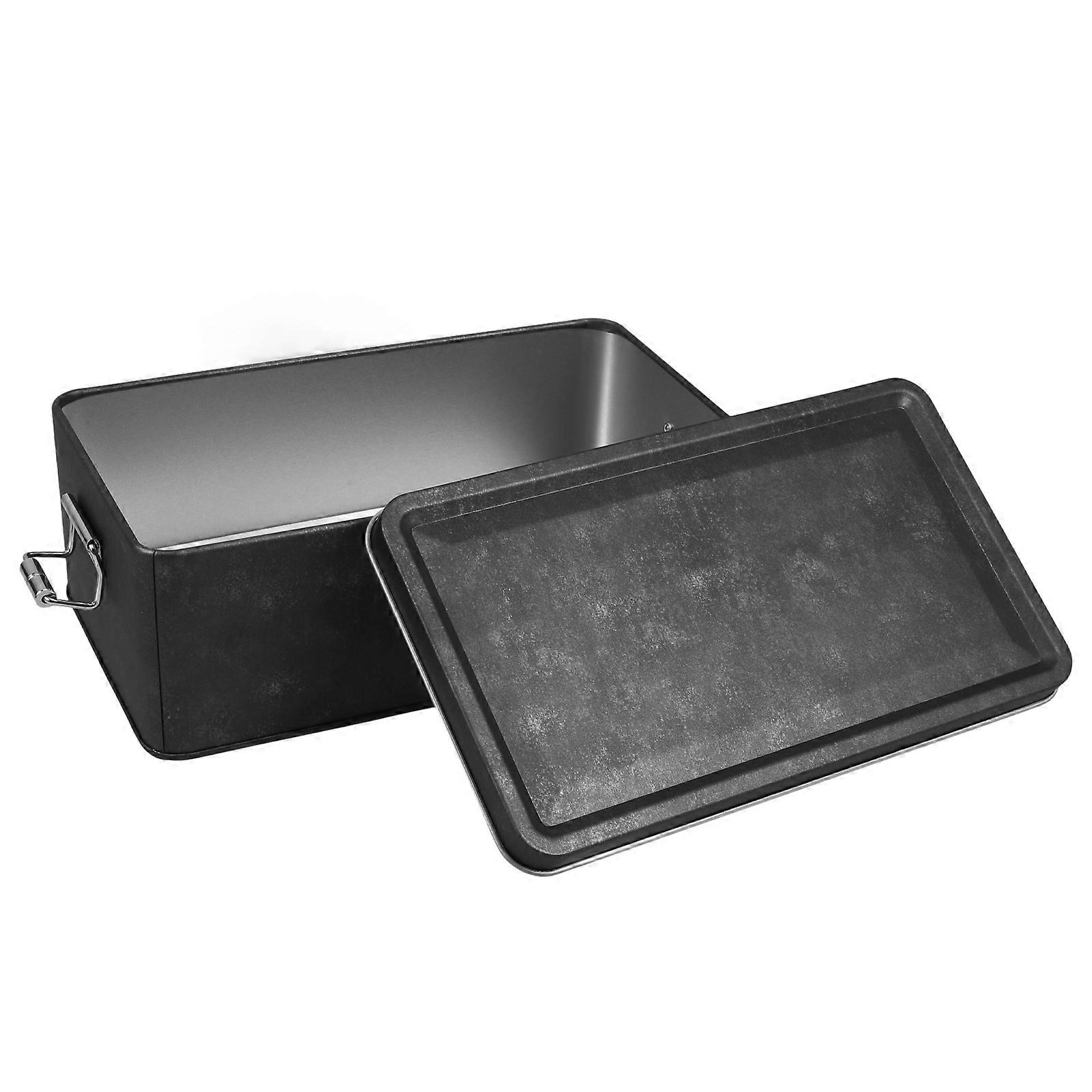 Iron Tin Can Rectangular Storage Container for Kitchen Use with Lid