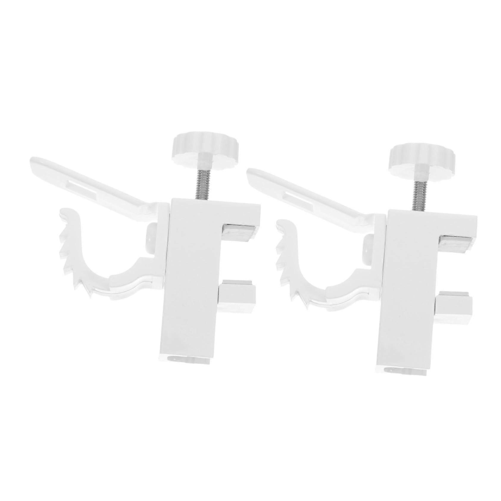 2Pcs No Drill Curtain Rod Brackets Adjustable Holders for Windows Durable Plastic Clips