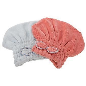 Absorbent Hair Towel Wraps Dry Hair Caps for 2Pcs Comfortable Bathing Hats