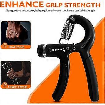 Adjustable Hand Grip Strengthener, 5-60 kg Resistance Range, Multiple Exercise Methods, Black, Set of 2