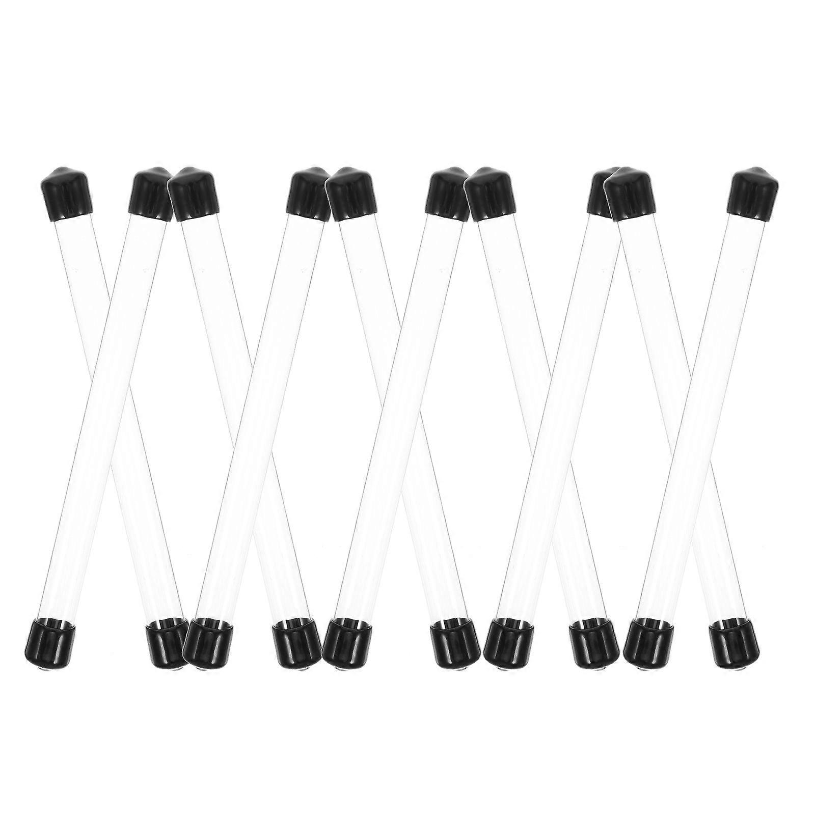 Transparent Experiment Round Tubes Plastic for Storage 10Pcs Empty Tubes