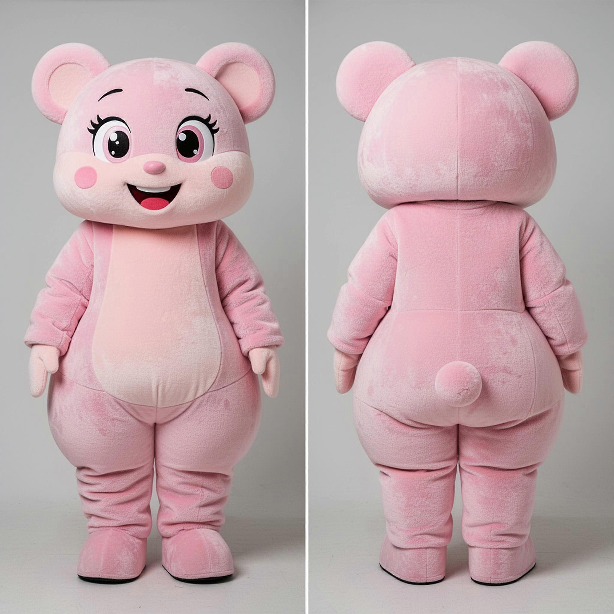 MASTICOT Pink Plush Broad Shouldered Champagne Mascot