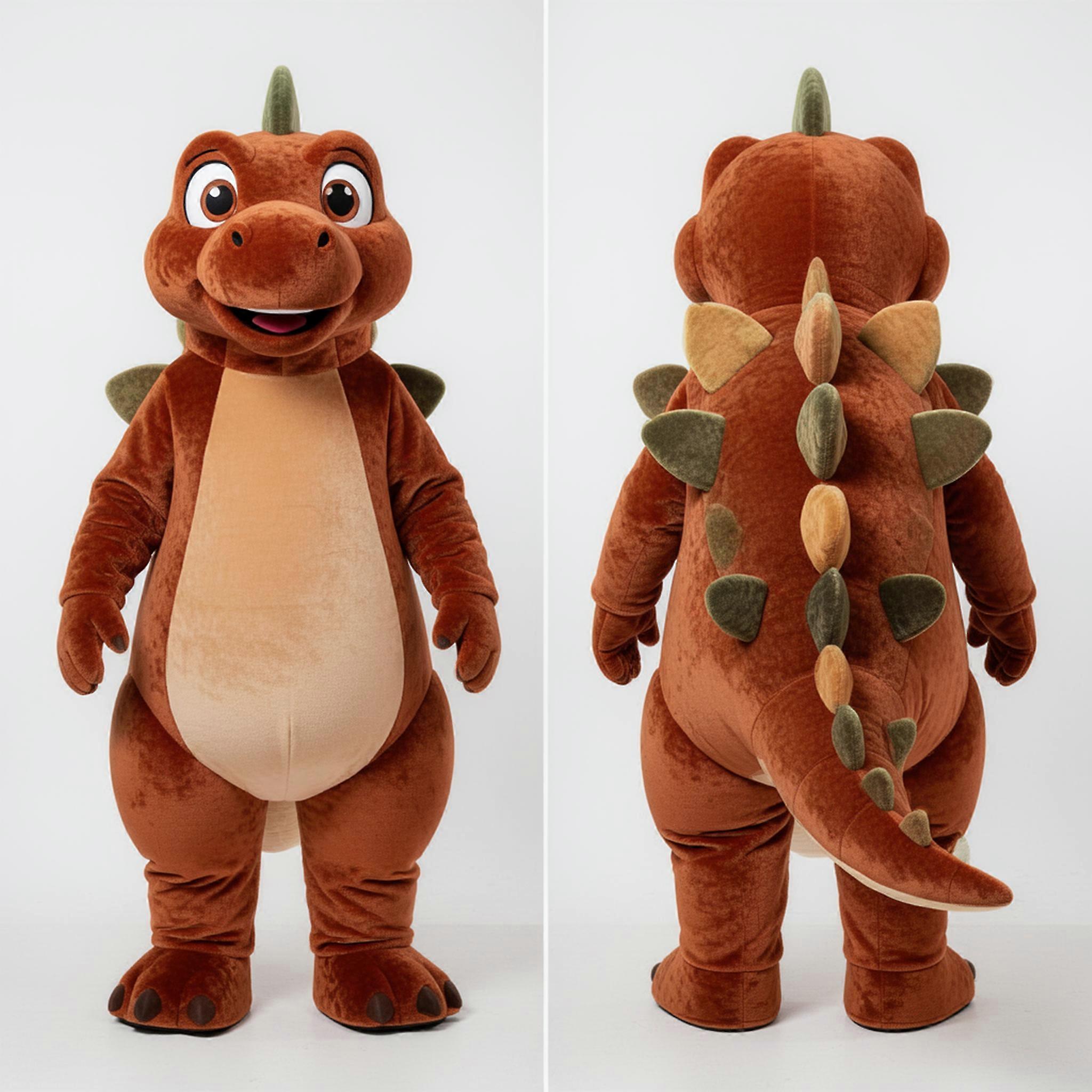 MASTICOT Rust Orange Rounded Plates Stegosaurus Mascot