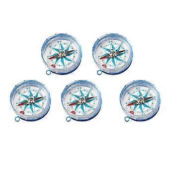 5 Stück kleine, tragbare Kompasse 45 mm, abnehmbar, für Wandern, Jagen, Camping und Outdoor-Aktivitäten