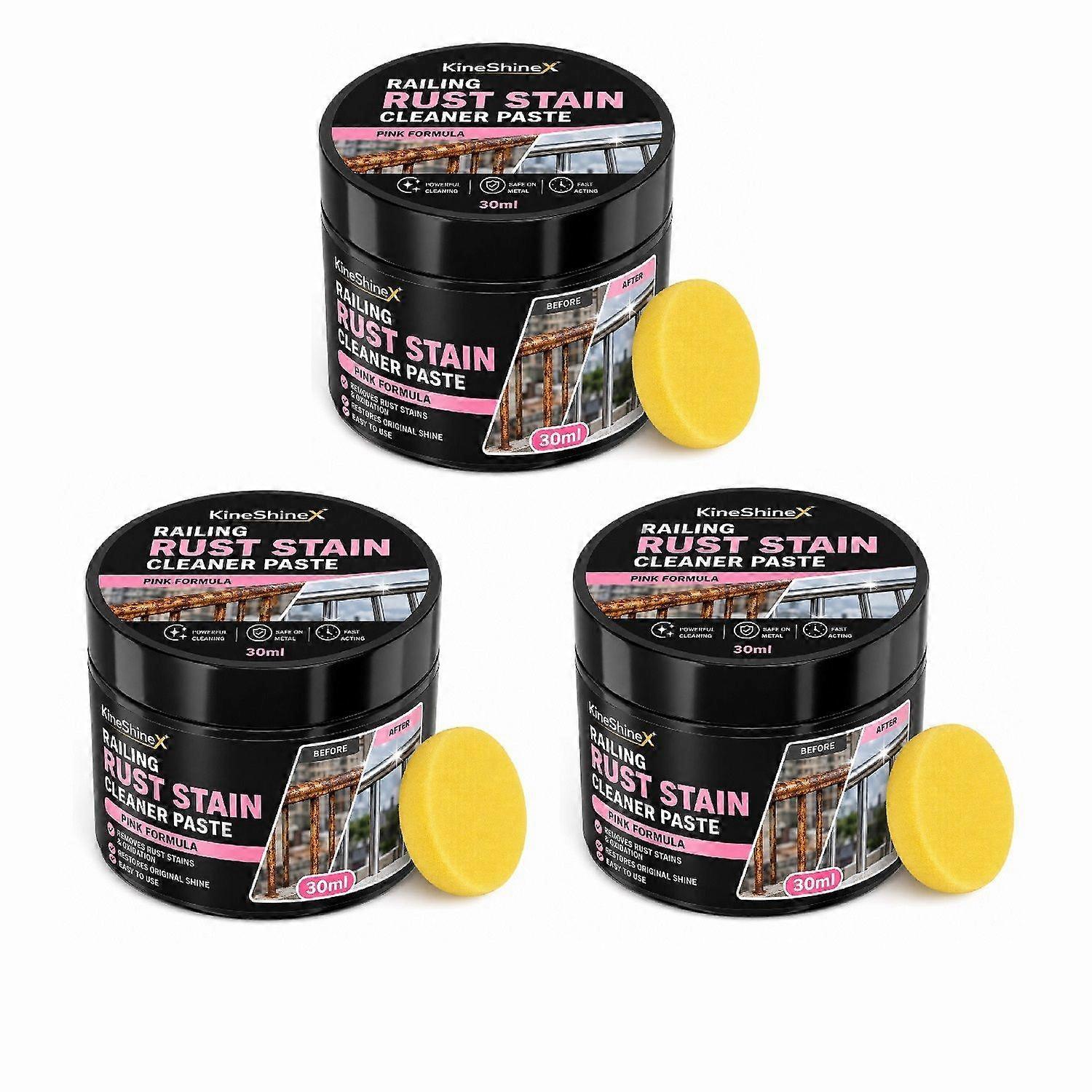 Railing Rust Stain Cleaner Paste 30ml, Metal Rust Cleaner Paste, Surface Rust Stain Remover Paste for Railing & Metal Hardware