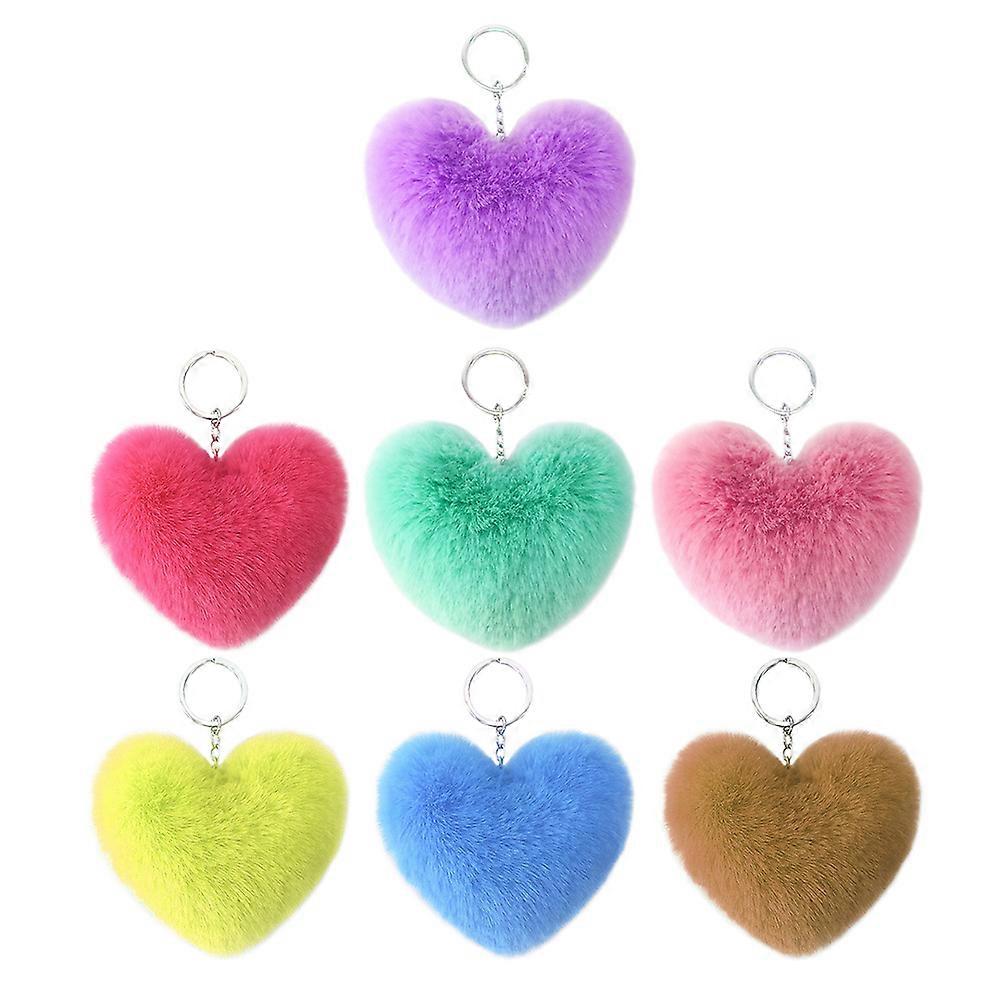 Heart Shape Keychains Creative Key Pendant for Home Use 7Pcs
