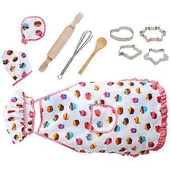 Kitchen Supplies Set Kids Cooking Costume with Apron for 1Set