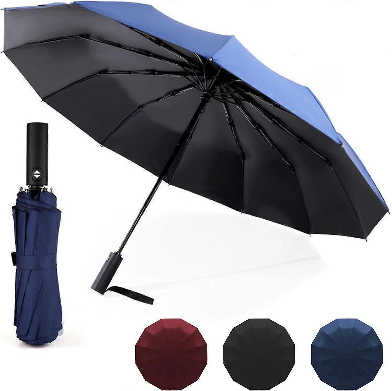 Auto-Open Auto-Close Waterproof Windproof Travel Umbrella