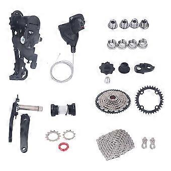 Bike 9 Speed Groupset 50T Flywheel Bike Shift Kit Derailleur Crankset Accessories Set for Modification 34T Chainring YMQX)
