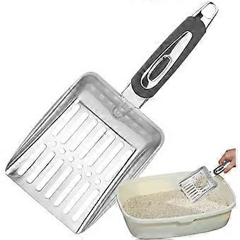 Cat Litter Scoop – Metal Poop Sifter for Litter Box, Indoor Outdoor, Home Apartment Living Room, Vet Clinic, Dorm hyk