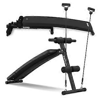 Multifunctional foldable weight bench for fitness training.