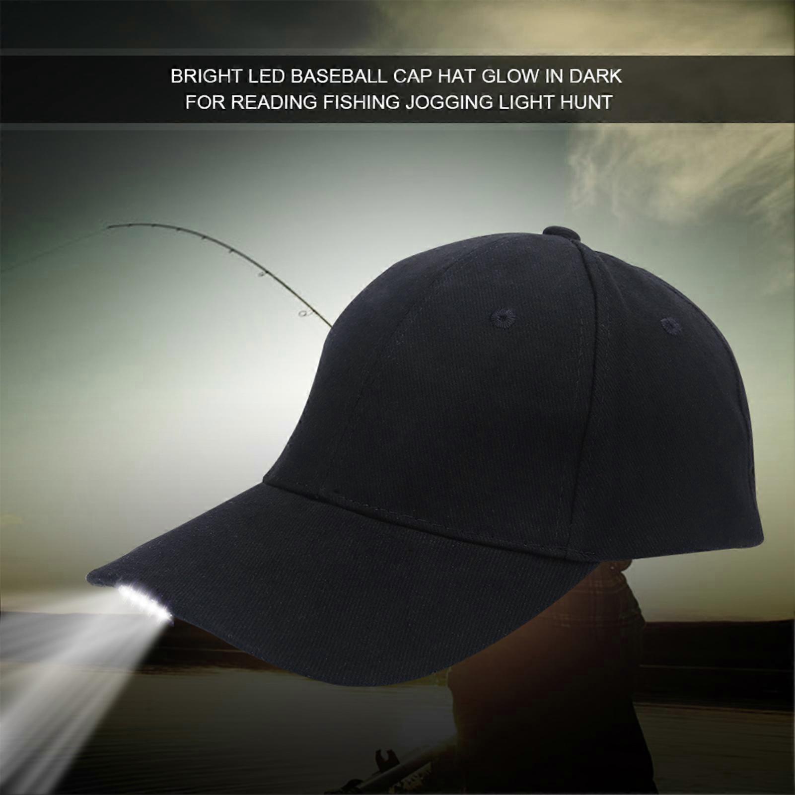 Lightweight LED Cotton   Baseball   Headlight Hat (Black)