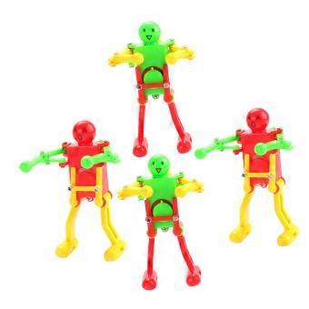 4pcs Wind Up Robot Toys Set Battery Dancing Clockwork Robots for Kids Creativity Play