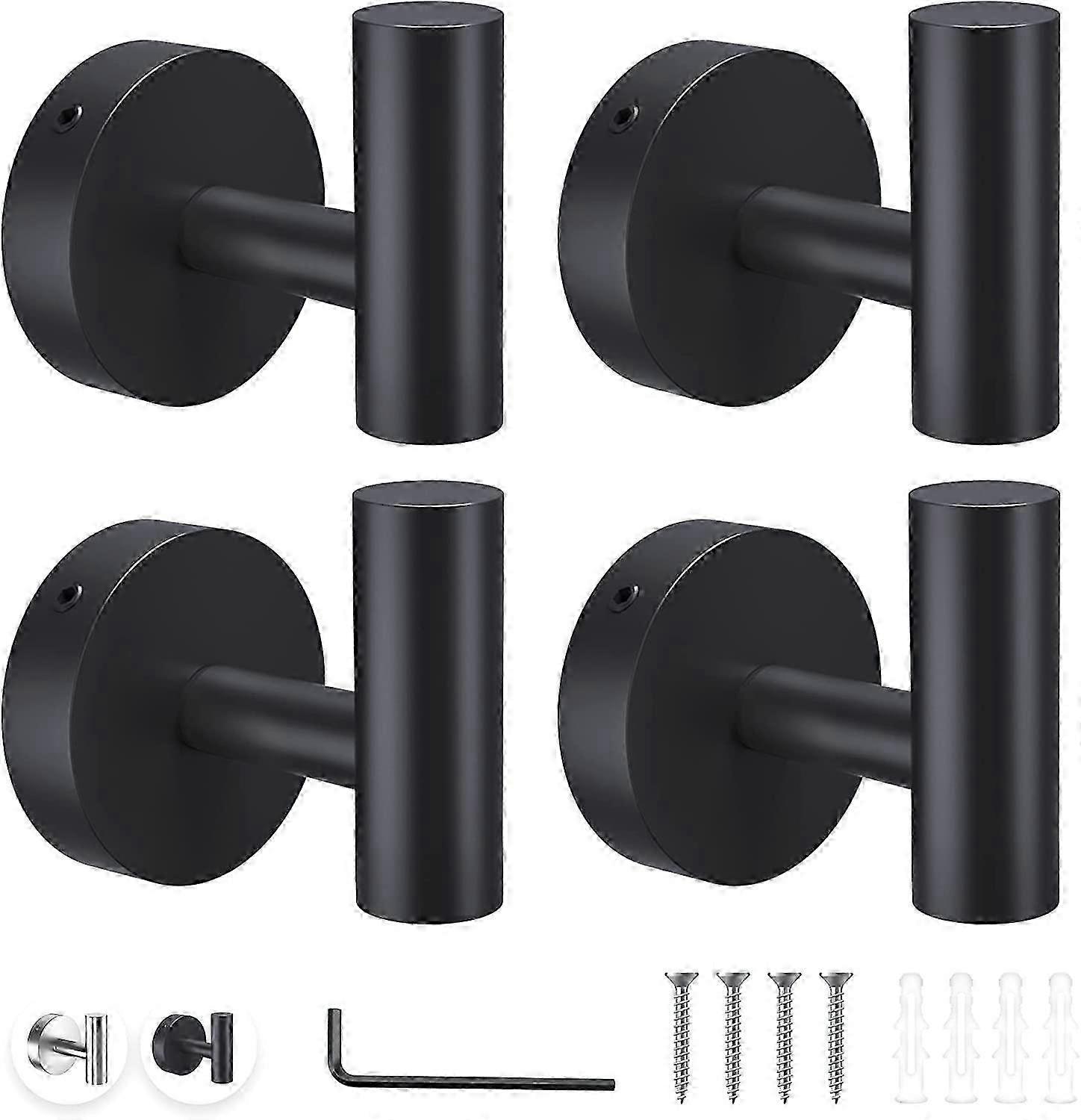 Sturdy Matte Black Wall Mounted Hooks