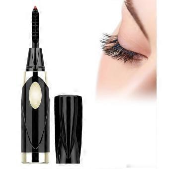 Black Heated Eyelash Curler, Rechargeable Heated Lash Curler with 2 Temperature Modes for Quick Natural Curling and Long Lasting