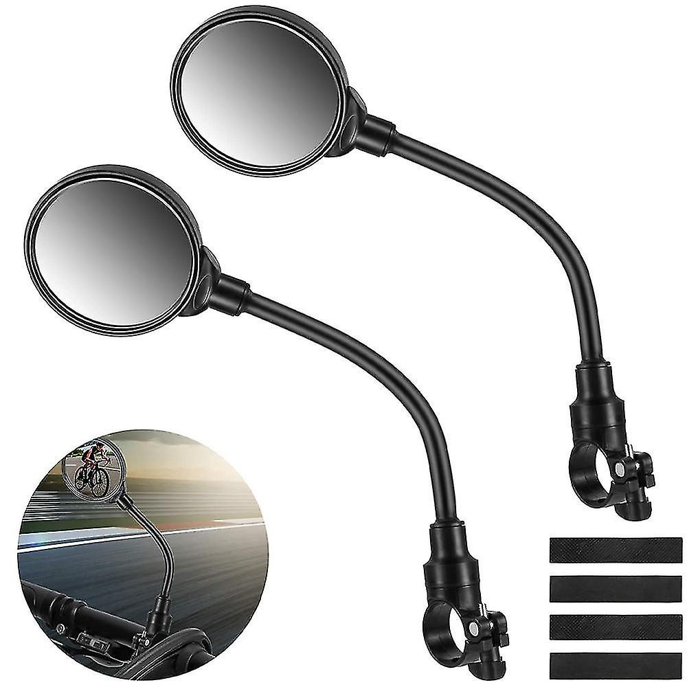 2 Pack Bike Mirrors For 22-32mm Handlebar - 3d Safety Mirrors, 360 Adjustable And Rotatable For Mounta