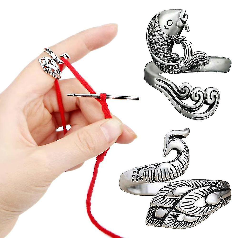 Ring Sewing Accessories Knitting Loop Crochet Ring Adjustable Thimble Ring