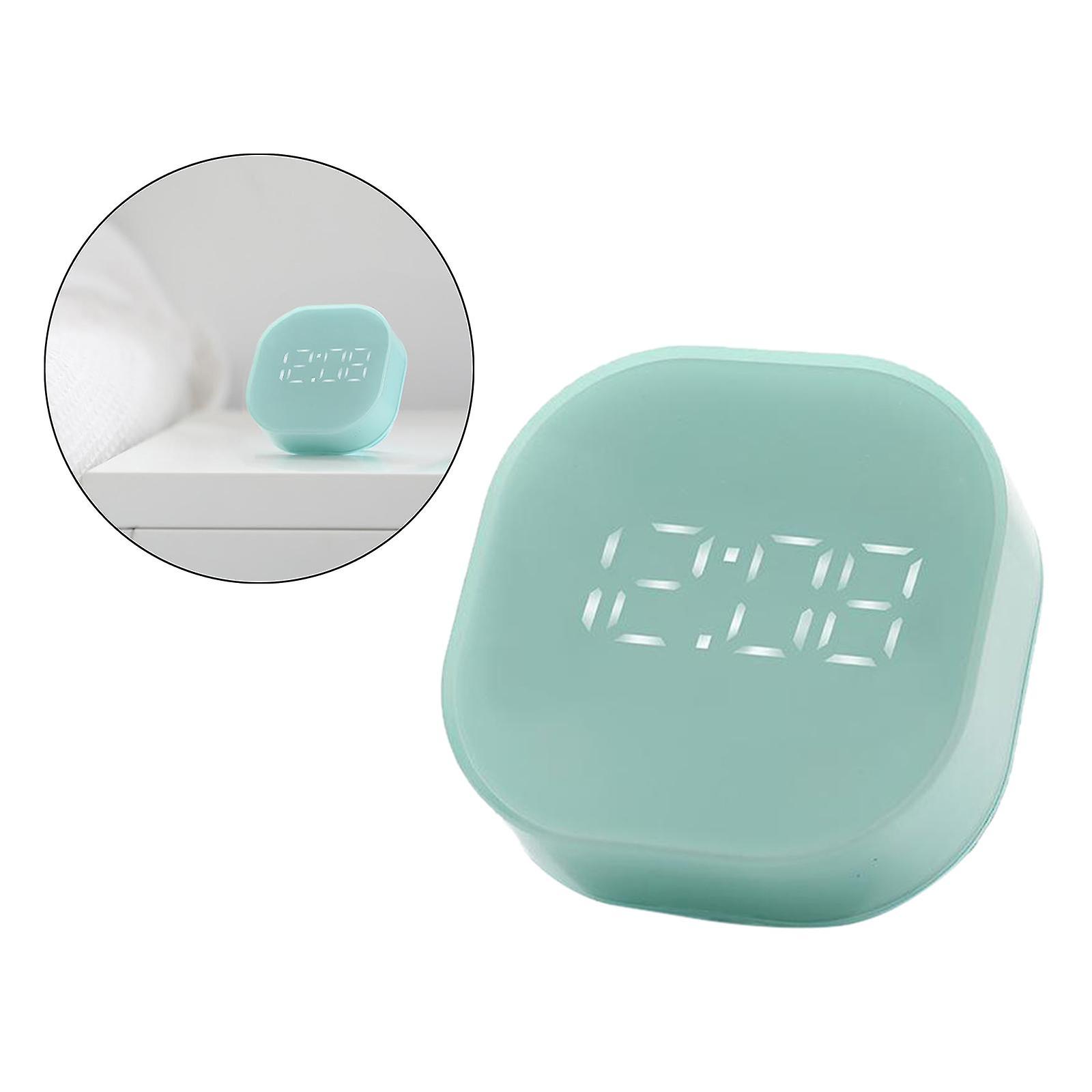 Small Square Bedside Digital Alarm Clock Magnetic with Snooze Timer Green