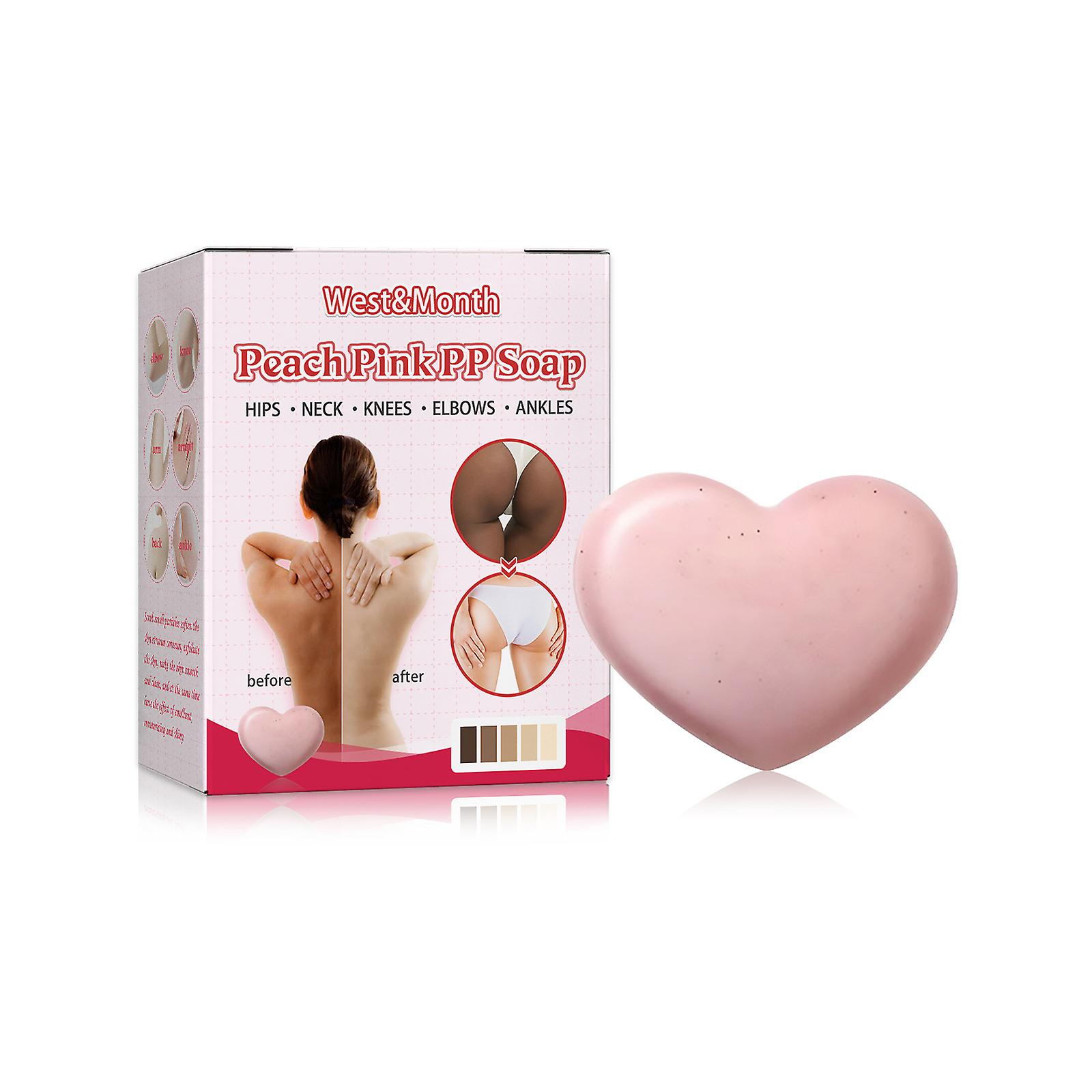 80g heart shaped peach soap to remove mites and clean and whiten the skin