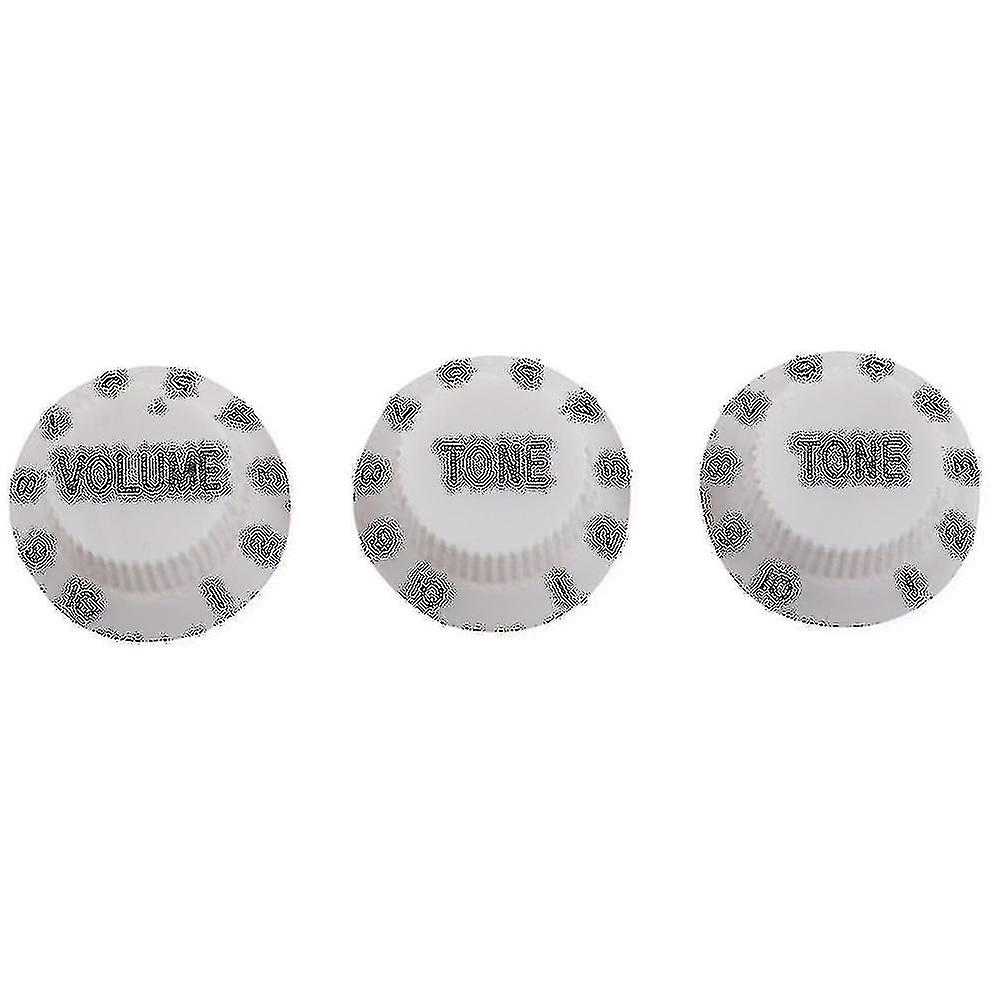 White Black 1 Volume&2 Tone Guitar Control Knobs For Strat Style Guitar