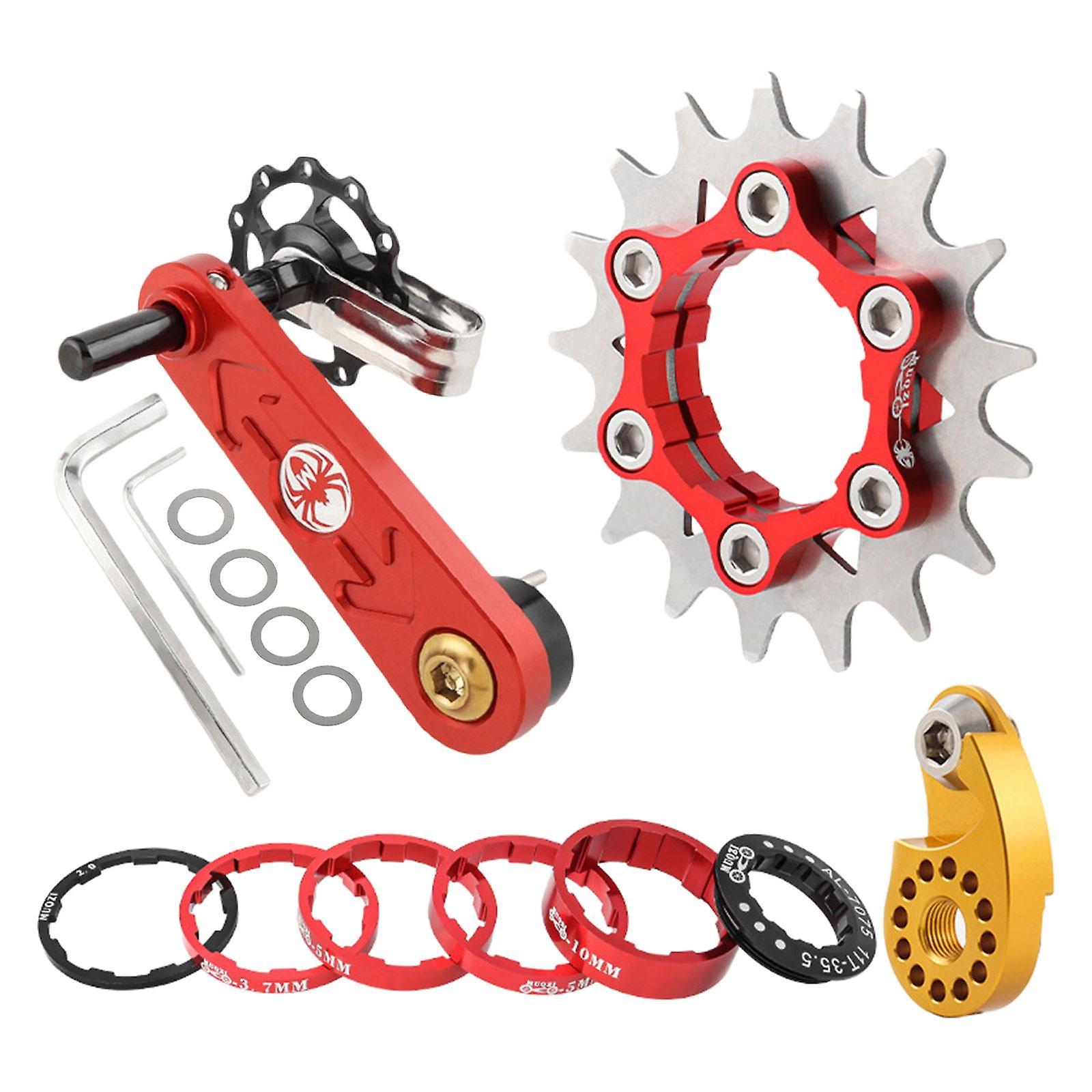 Bike Single Speed Conversion Kit Wrench Aluminum Alloy Single Speed Cassette Red 17T