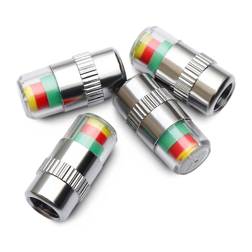 32-36psi Tpms Tire Pressure Monitor Valve Stem Cap Tyre Sensor Indicator  3 Color Eye Alert 8pcs