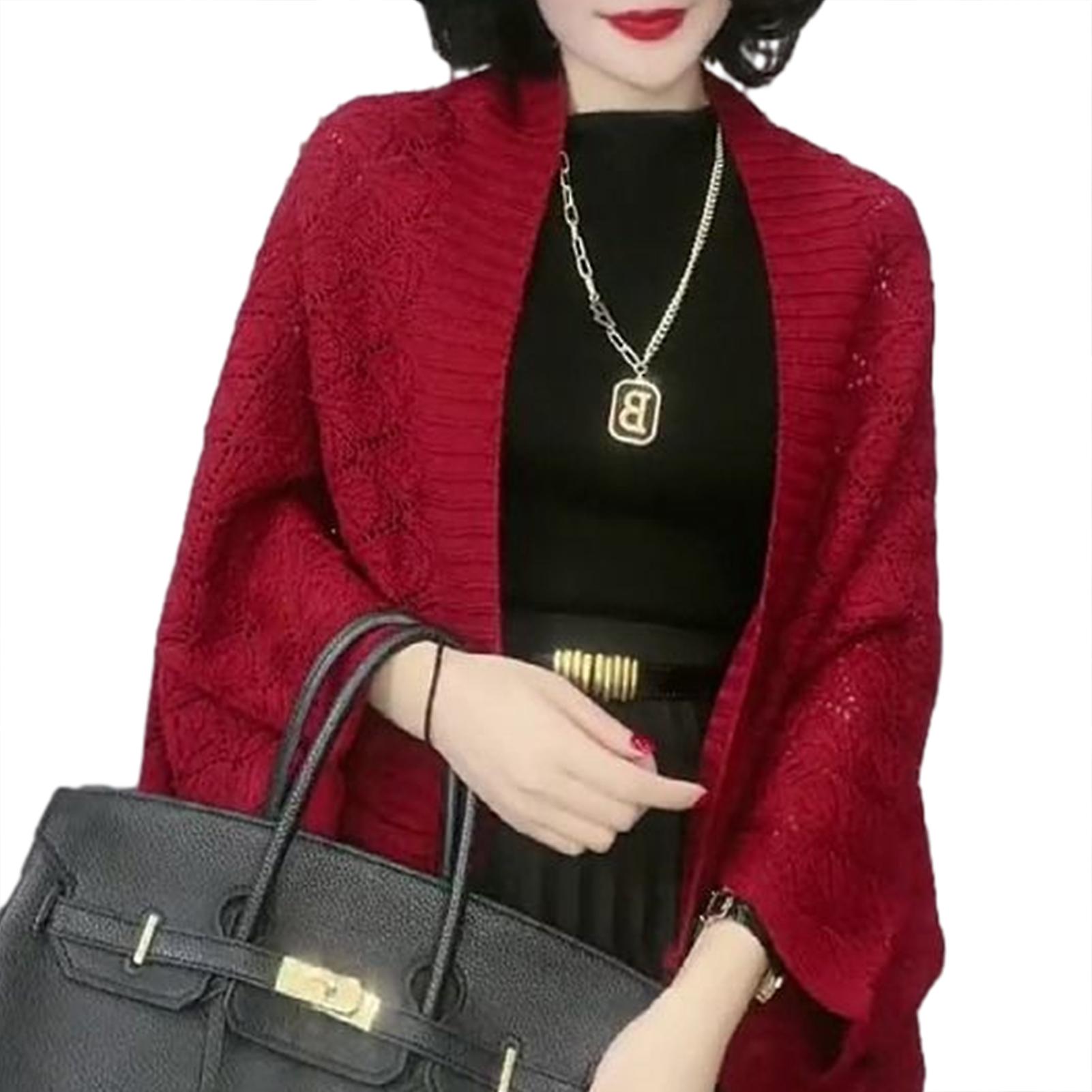 Women's Knitting Short Shawl Personalized Elegant Wool Shawl for Daily Wear