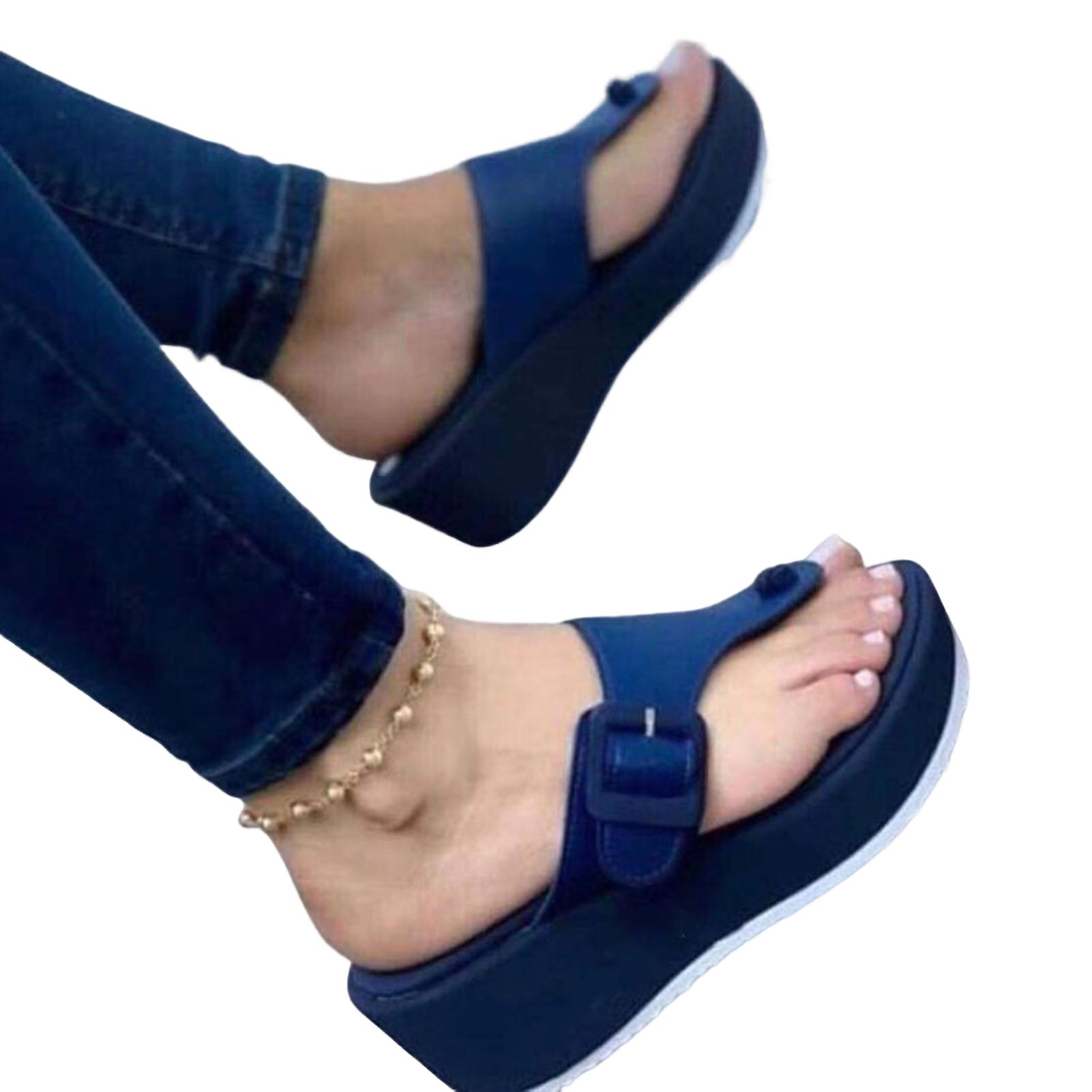 Ladies Comfort Open Toe Flip Flops Thick Bottom With Arch Support Sandals For Beaches Vacations Public Showers