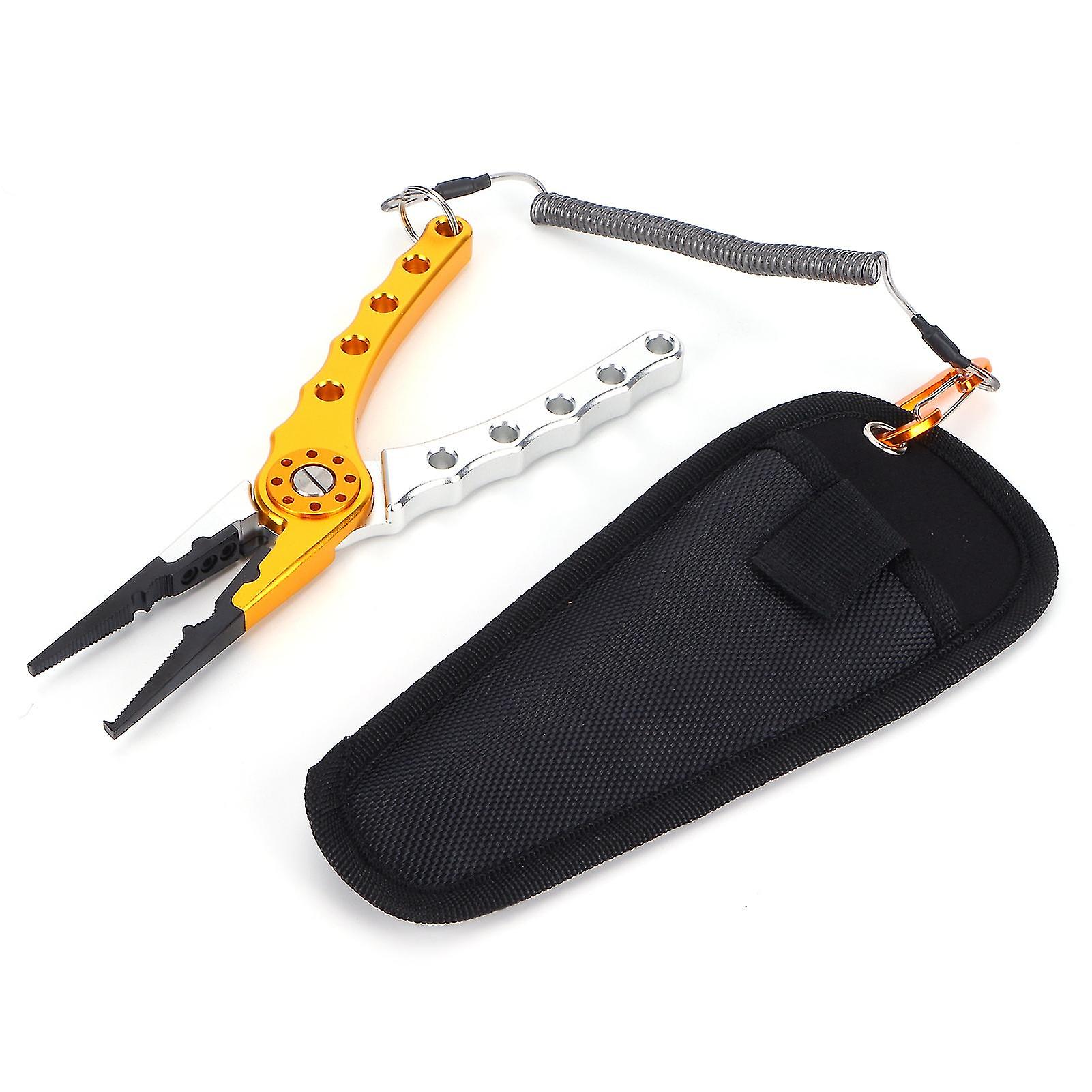 צבת פיתיון דיג מלקחיים רב תכליתי סגסוגת אלומיניום וו מסיר ציוד כלי (זהב כסף)