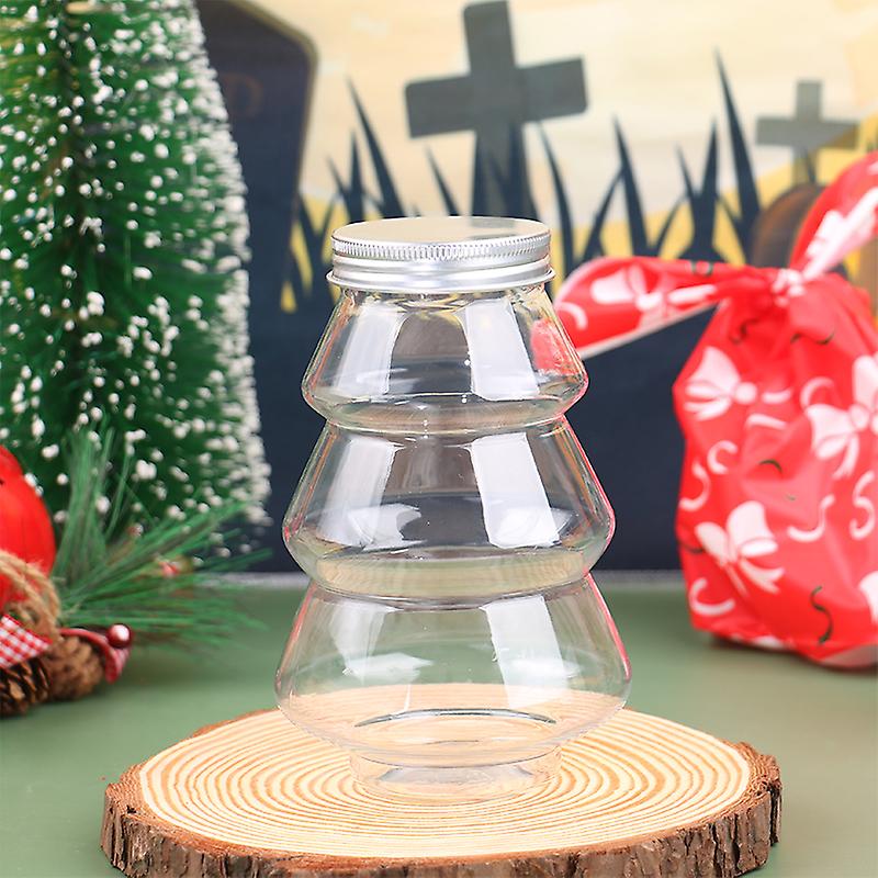Creative Plastic Storage Jar Christmas Tree Decorative Wedding Center Candy Jars