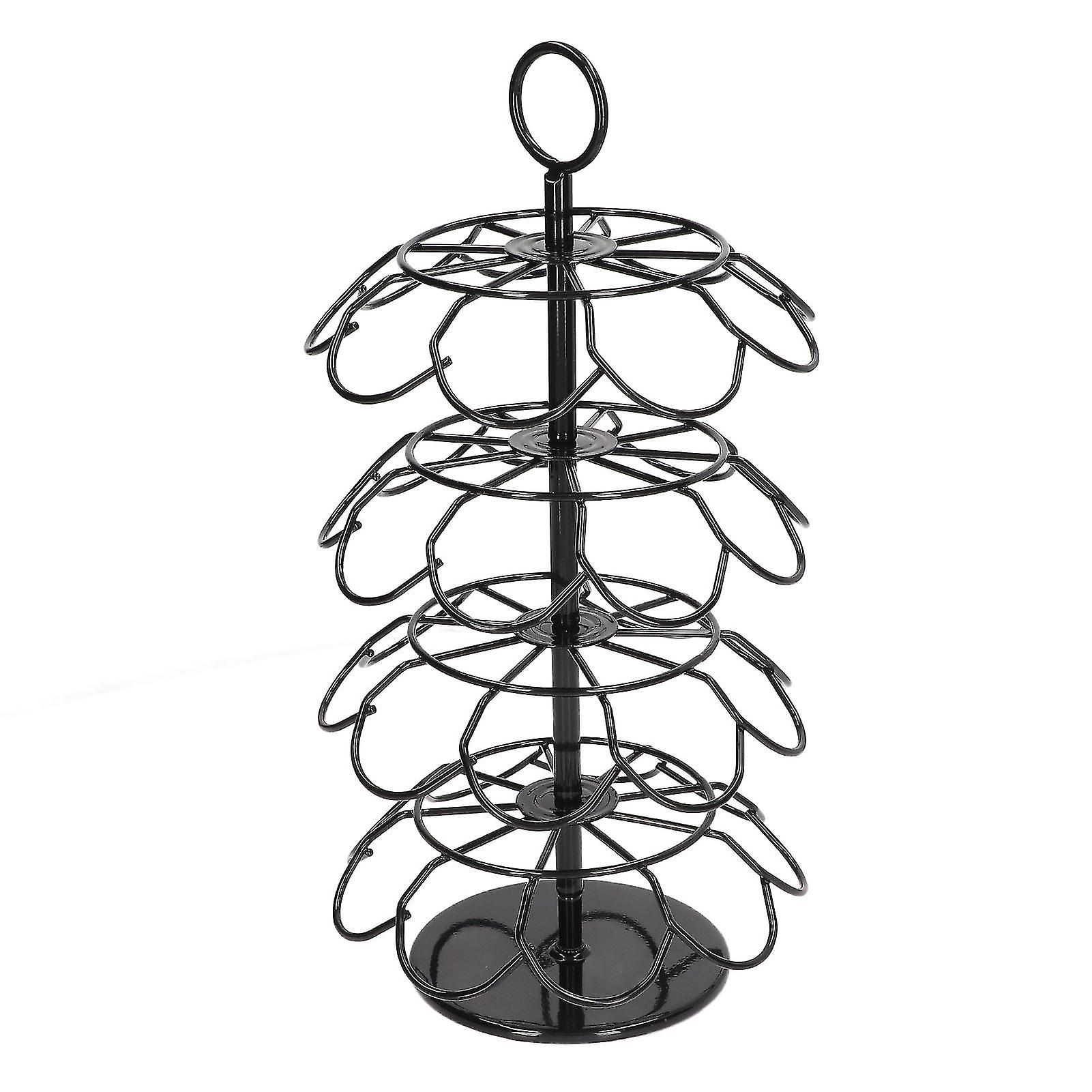 Iron Coffee Pod Carousel 36 Pack Rotatable Storage 12.5x35cm