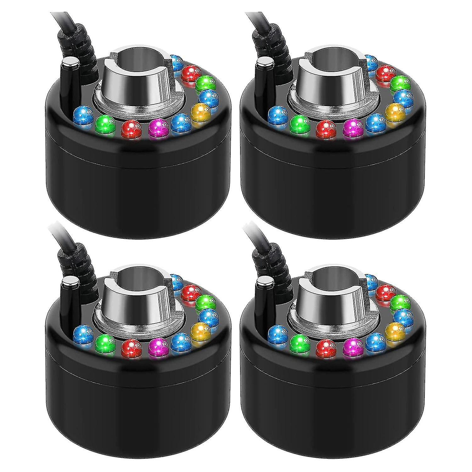 4 Pcs Mist Maker Ultrasonic Fogger Water Fountain Pond Fog Machine Color Change Fogger Led Mister U