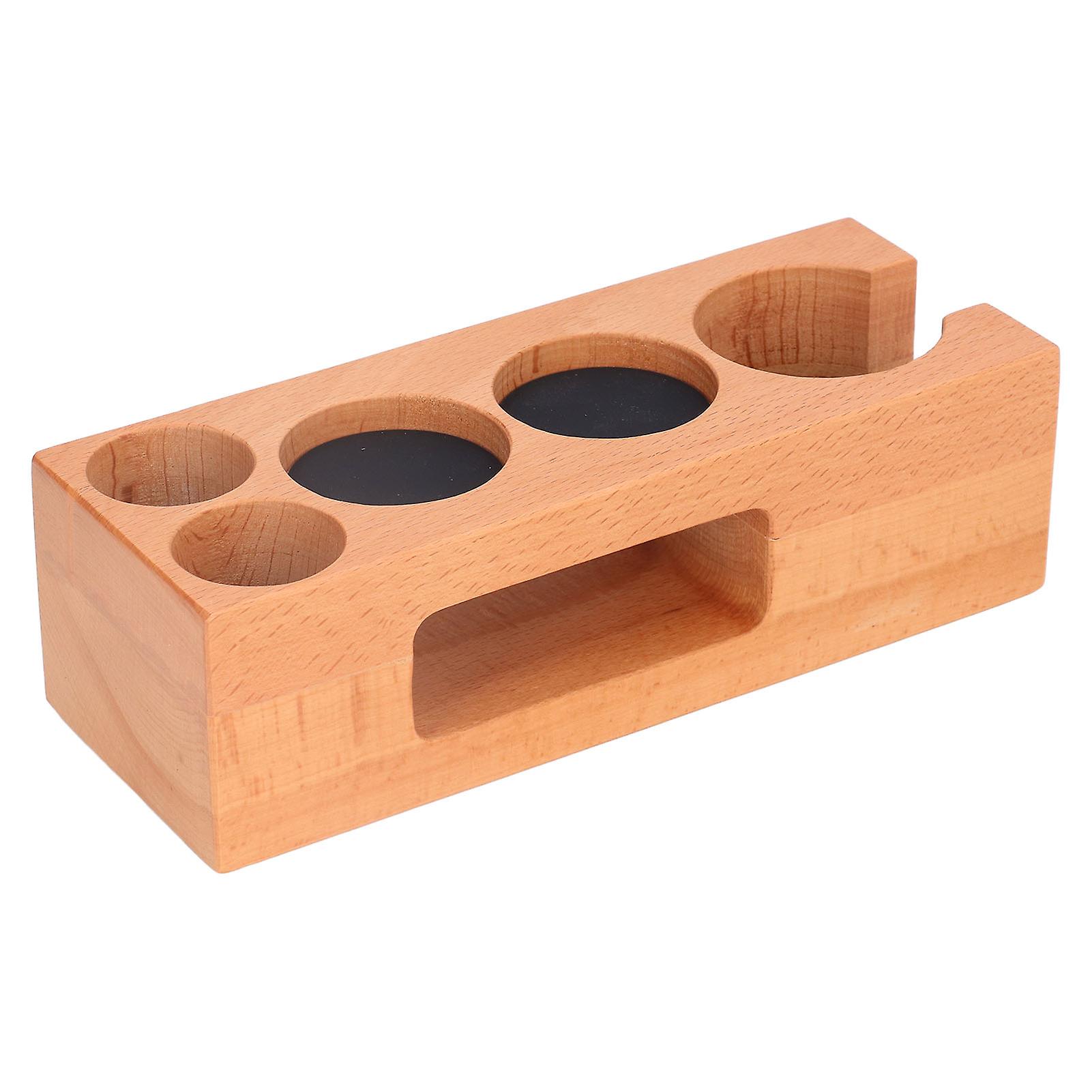 Coffee Filter Tamper Holder Multifunction Food Safe Wooden Coffee Tamping Station for Coffee Lovers