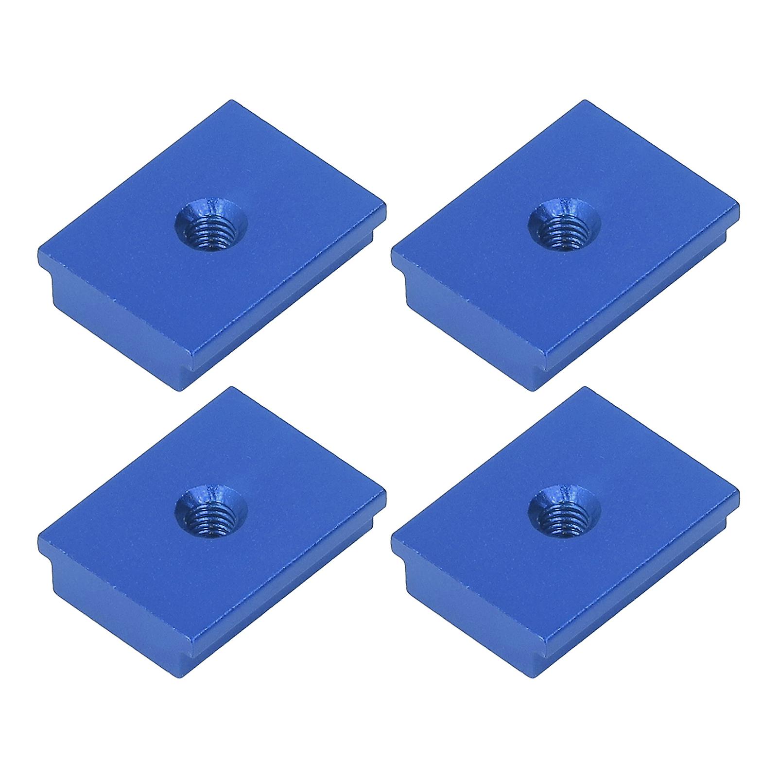 4Pcs T Type M6 Sliding Slot Nut 30 Series Aluminum Blue