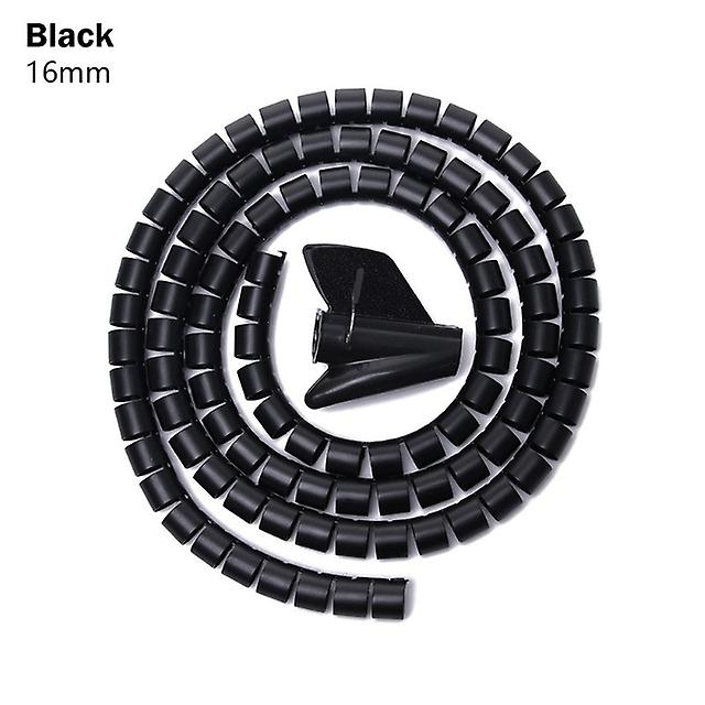 2M 16/10 mm Flexible Spiral Cable Wire Protector Cable Organizer Computer Cord Protective Tube Clip Organizer Management Tools