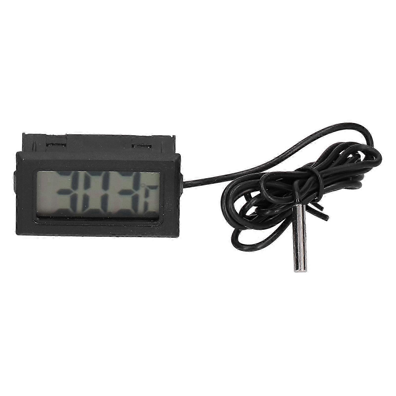 Uadme Digital Electronic Temperature Gauge, Black ABS LCD Thermometer with External Probe