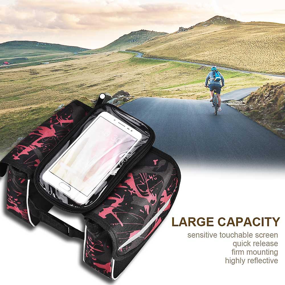 Bike Aaacessory Waterproof Touchable Cellphone Pouch Bicycle Accessory (Red)