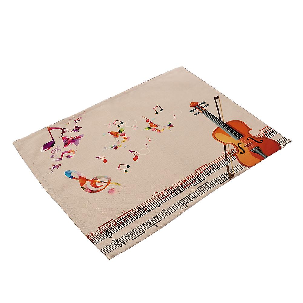 Music Element Print Anti-Slip Heat-insulation Placement Bowl Plate Fork Table Mat(MC0069-4)