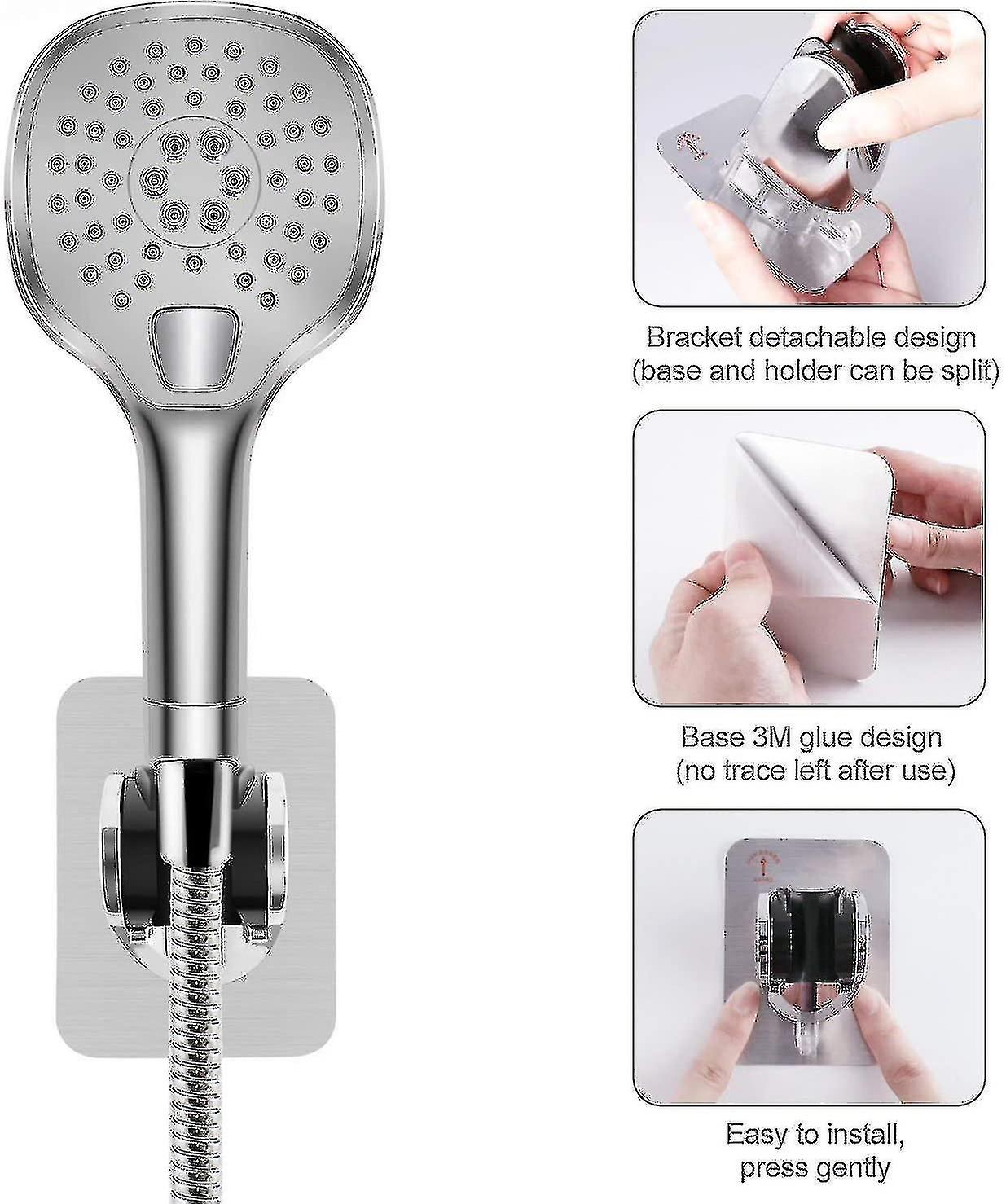 Angle Adjustable Hand Shower Holder Without Drilling - Adhesive Shower Holder