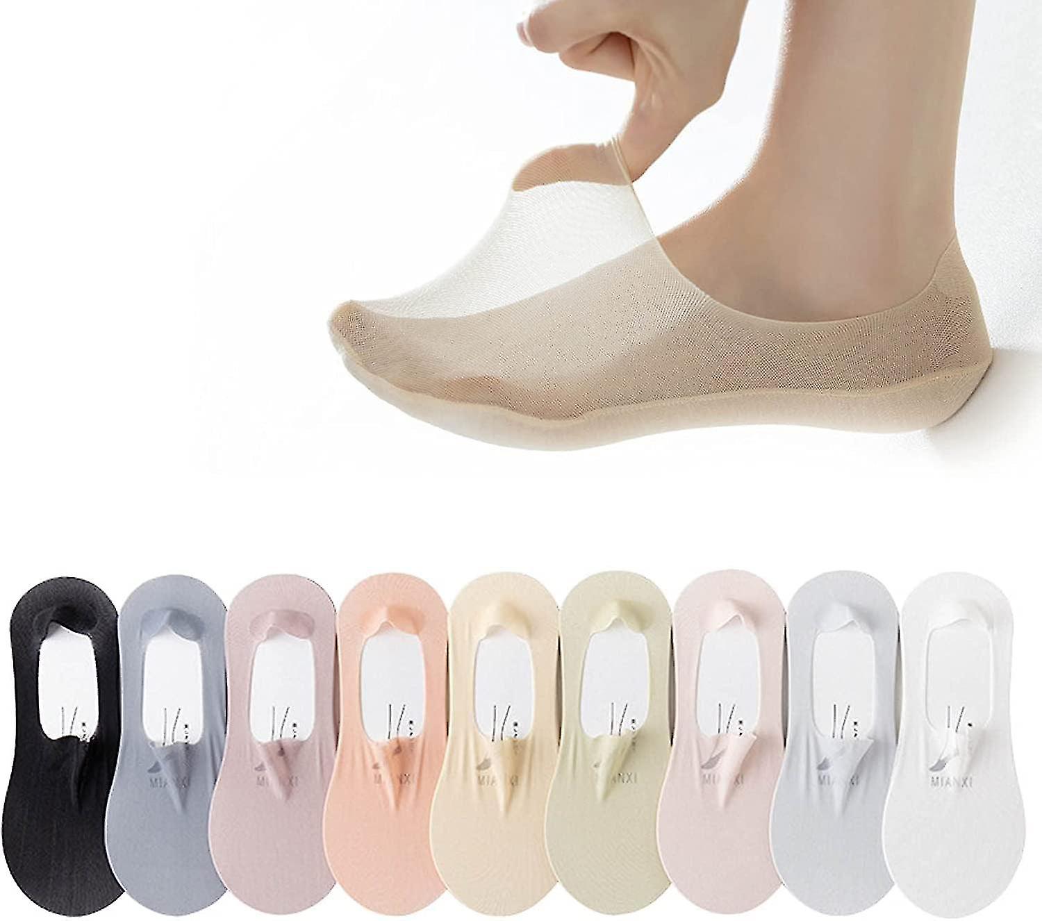 9 Pairs Invisible Non-slip Ice Silk Socks