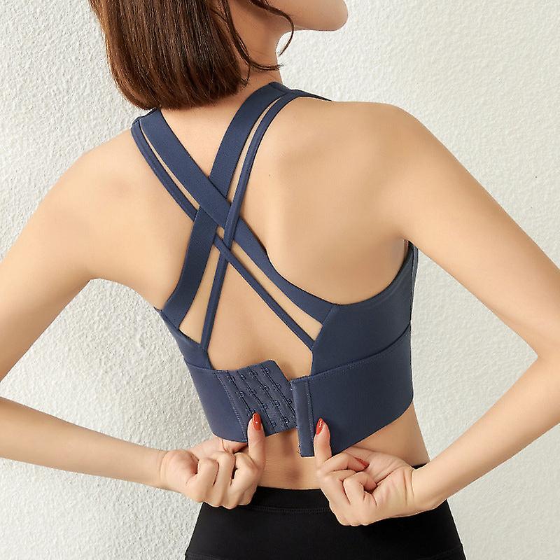 Soutien-gorge dos nu Sous-vêtements de yoga Gilet de fitness pour femmes Antichoc Course à pied Push Up Vêtements de sport
