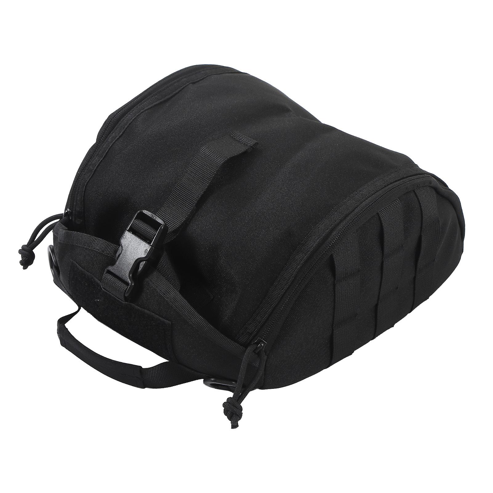 Camping Helmet Bag Canvas Scratch Prevention Adjustable Helmet Storage Bag For Hard Hats Helmet Black 