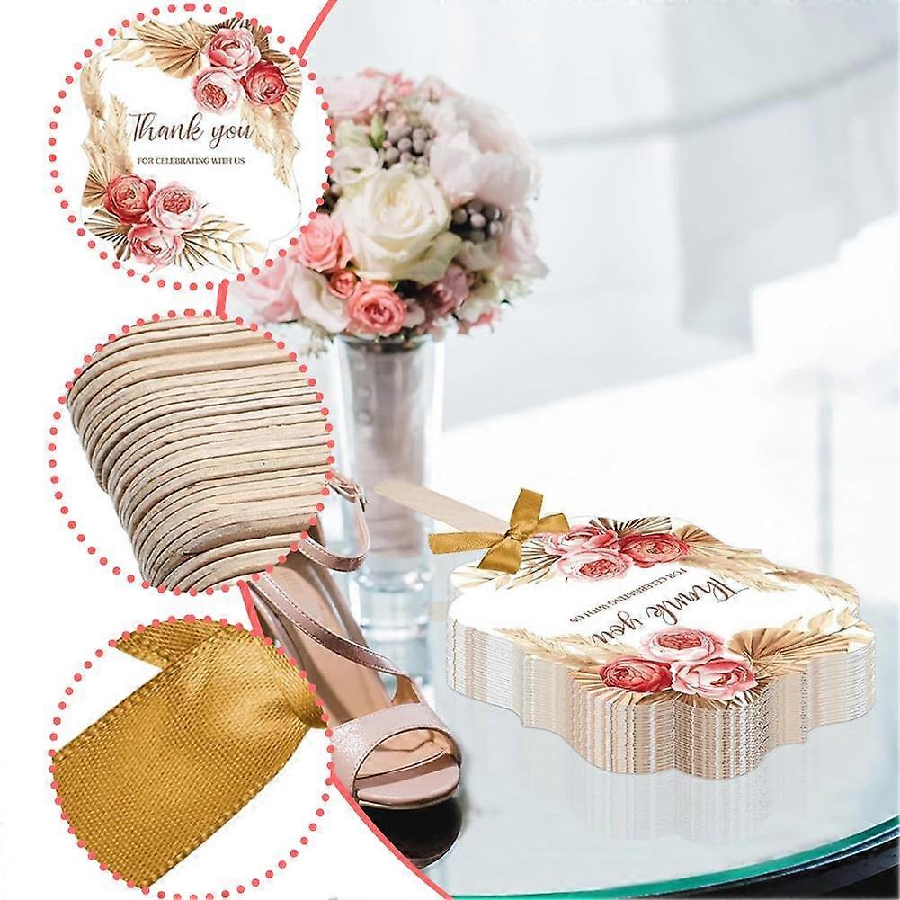 紙の手の扇子の結婚式のパーティー誕生日のためのファンの結婚式の紙の贈り物に感謝します