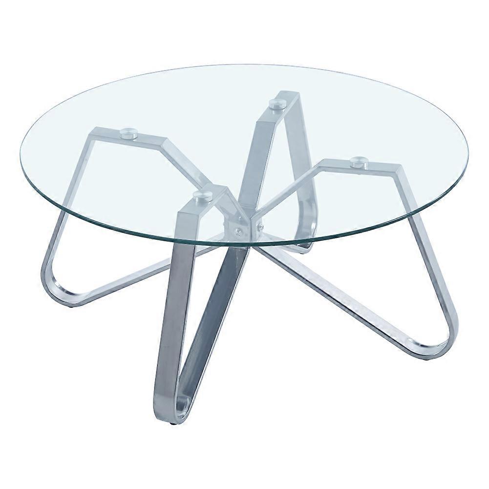 Coffee Table Round Coffee Table Modern Sofa Side Table with Glass Top