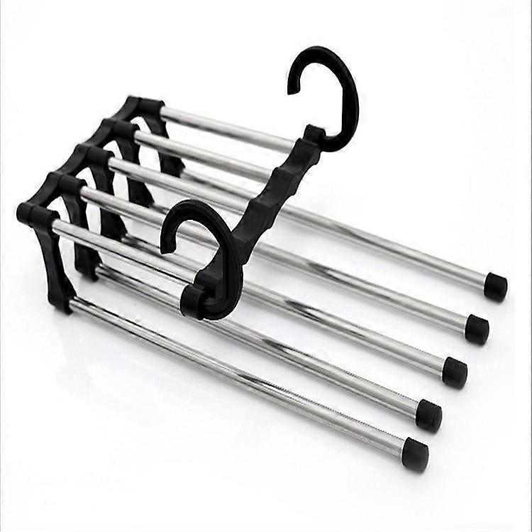 1pc Pants rack shelf 5-in-1 Steel Multi-functional Wardrobe Hanger