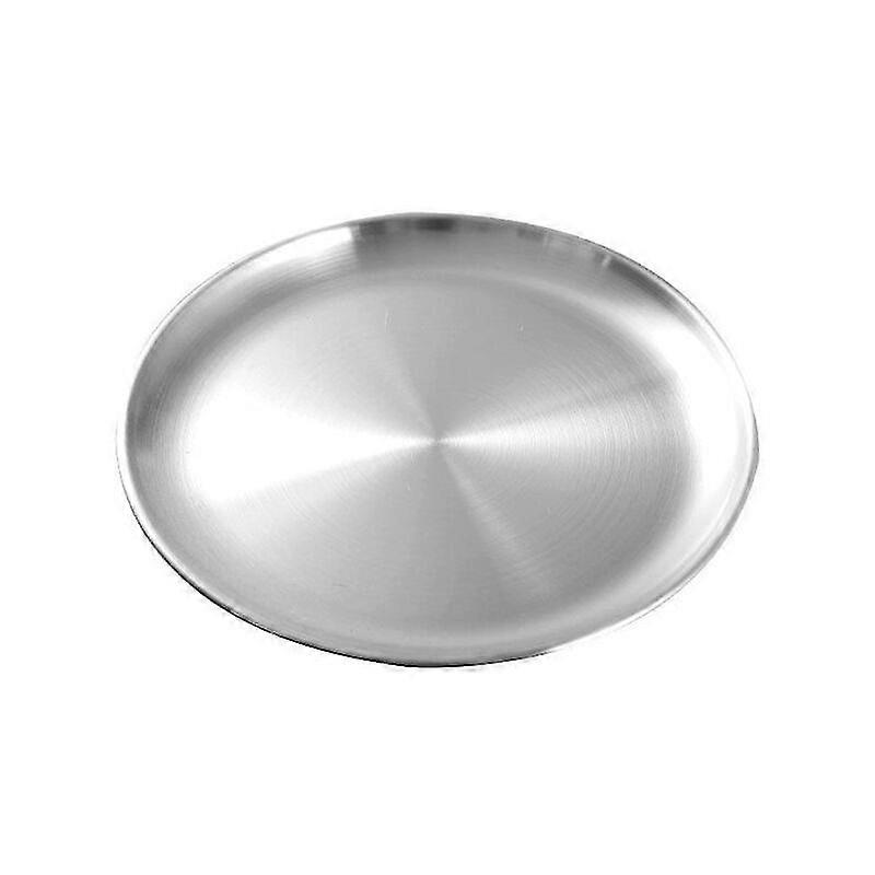 Teglie per pizza in acciaio inossidabile 23cm argento, vassoio per pizza diametro rotondo, robusto e inodore