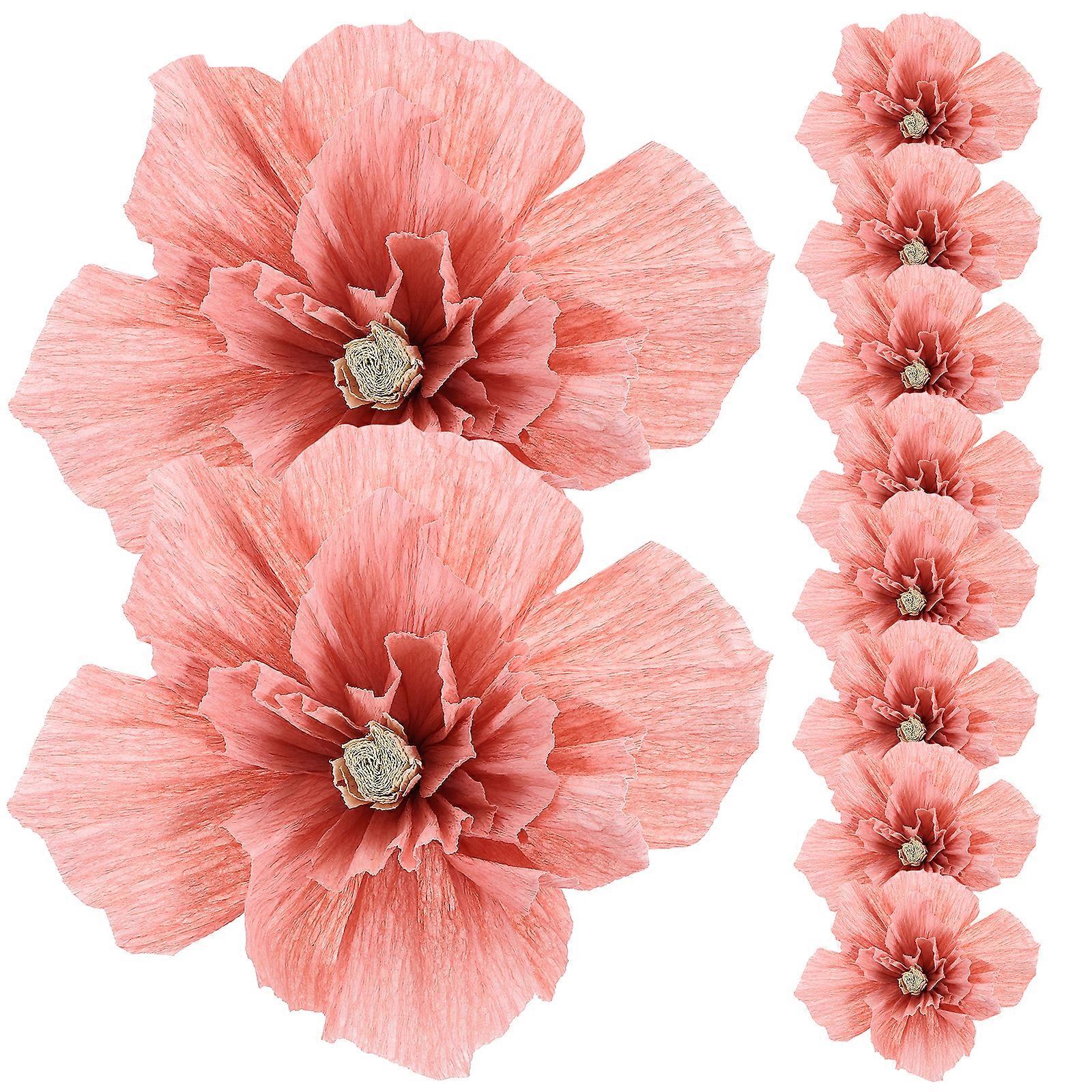 10 יחידות פרחים סטריאוסקופיים פרחי נייר מלאכותיים בית פרחים תפאורה DIY מלאכה