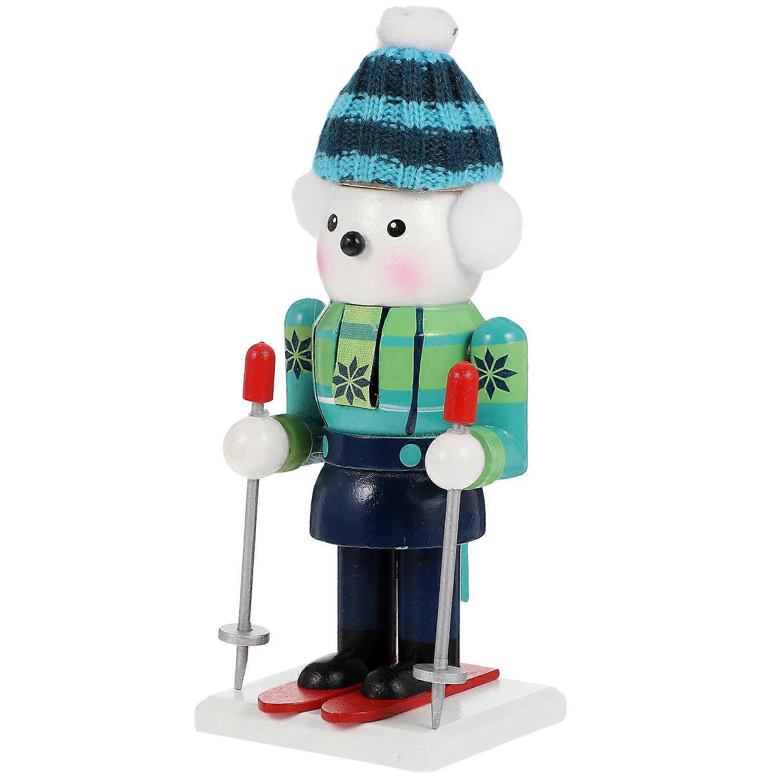 Creative Cartoon Animal Element Nutcracker Ornament Delicate Desktop Wooden Nutcracker Decoration