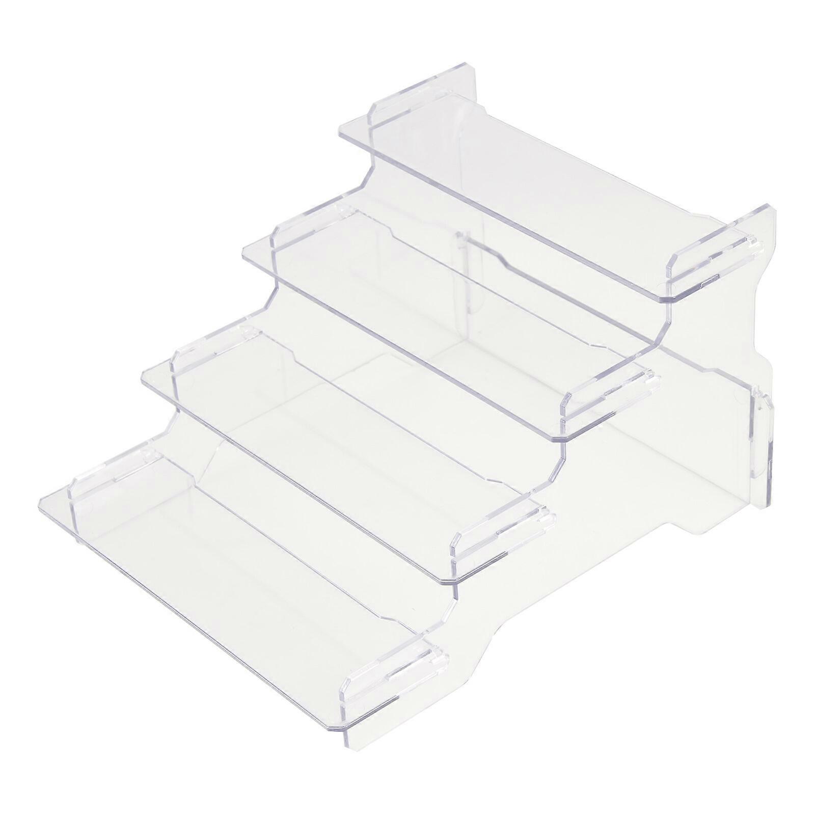 Four-tier Plastic Riser for Display Plastic Model Display Stand Detachable Ladder Shelf