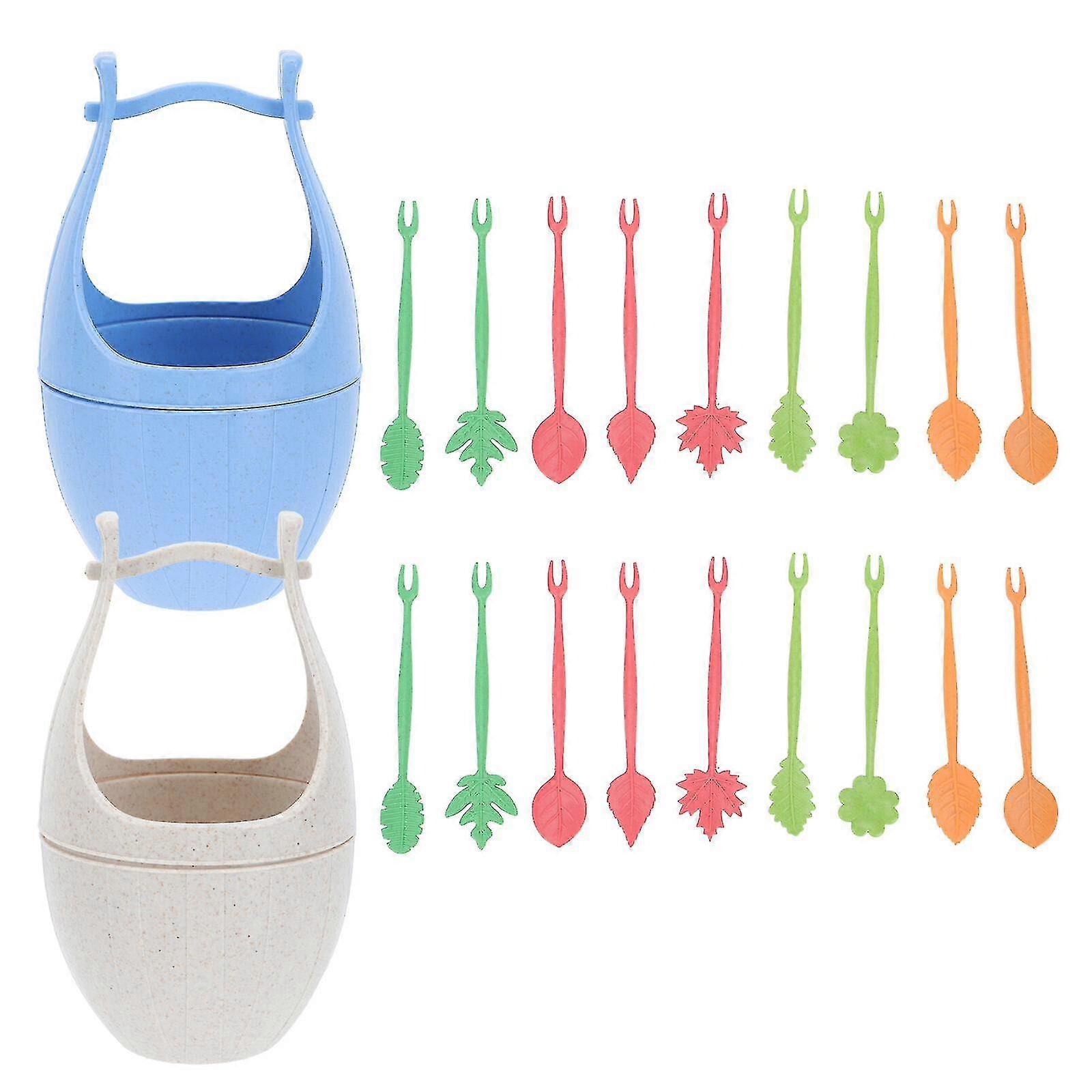 2 Sets Of Creative Fruit Forks Reusable Environmental Friendly_Feb